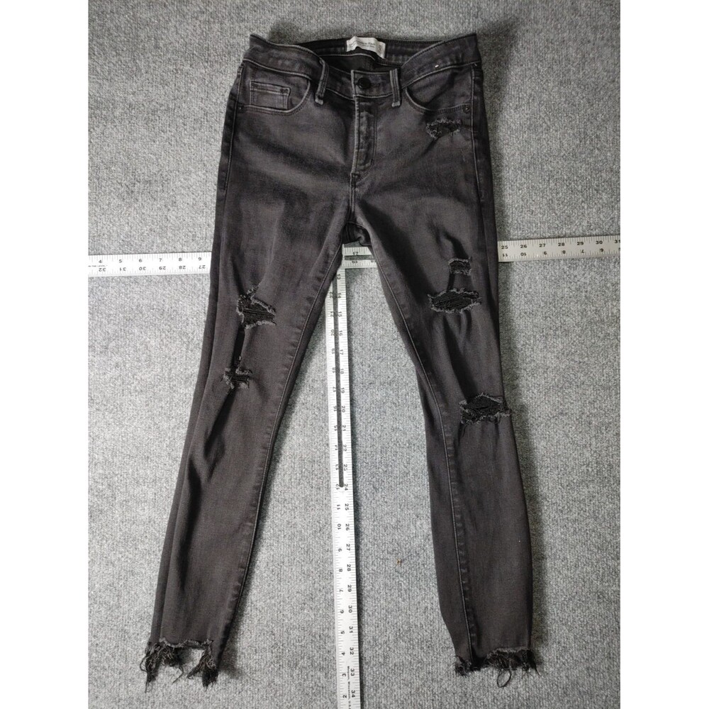 Abercrombie And Fitch Jeans Womens 25/0 Black Mid Rise Super Skinny Distressed